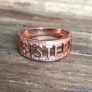 Ring “Sister” Gold Plated, Sz 8-8.5